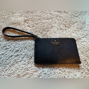 Kate Spade Black Leather Wristlet